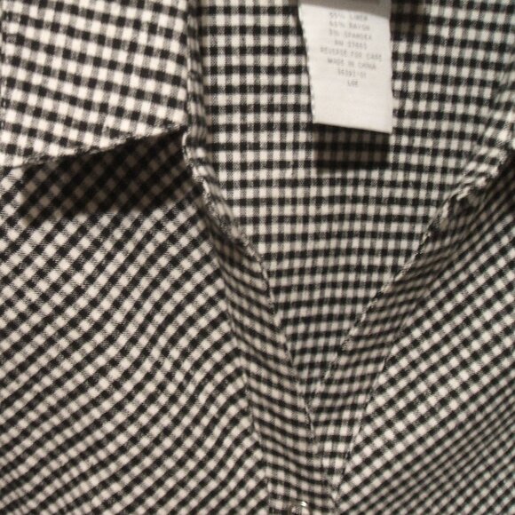 BLAIR WOMAN’S OXFORD STYLE JACKET/BLOUSE  BLACK CHECK  SIZE LG - Picture 2 of 3